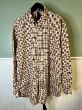 Polo by Ralph Lauren Blake Men's Yellow Plaid Button-Down Shirt. Size 16 1/2.